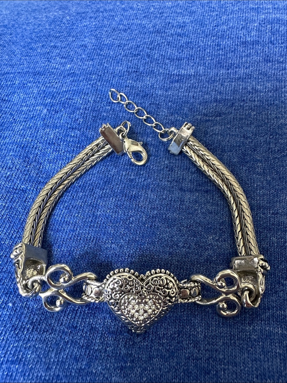 Silver Heart Women's Adjustable Bracelet - NEW Elegant Silver Tone Lia Sophia